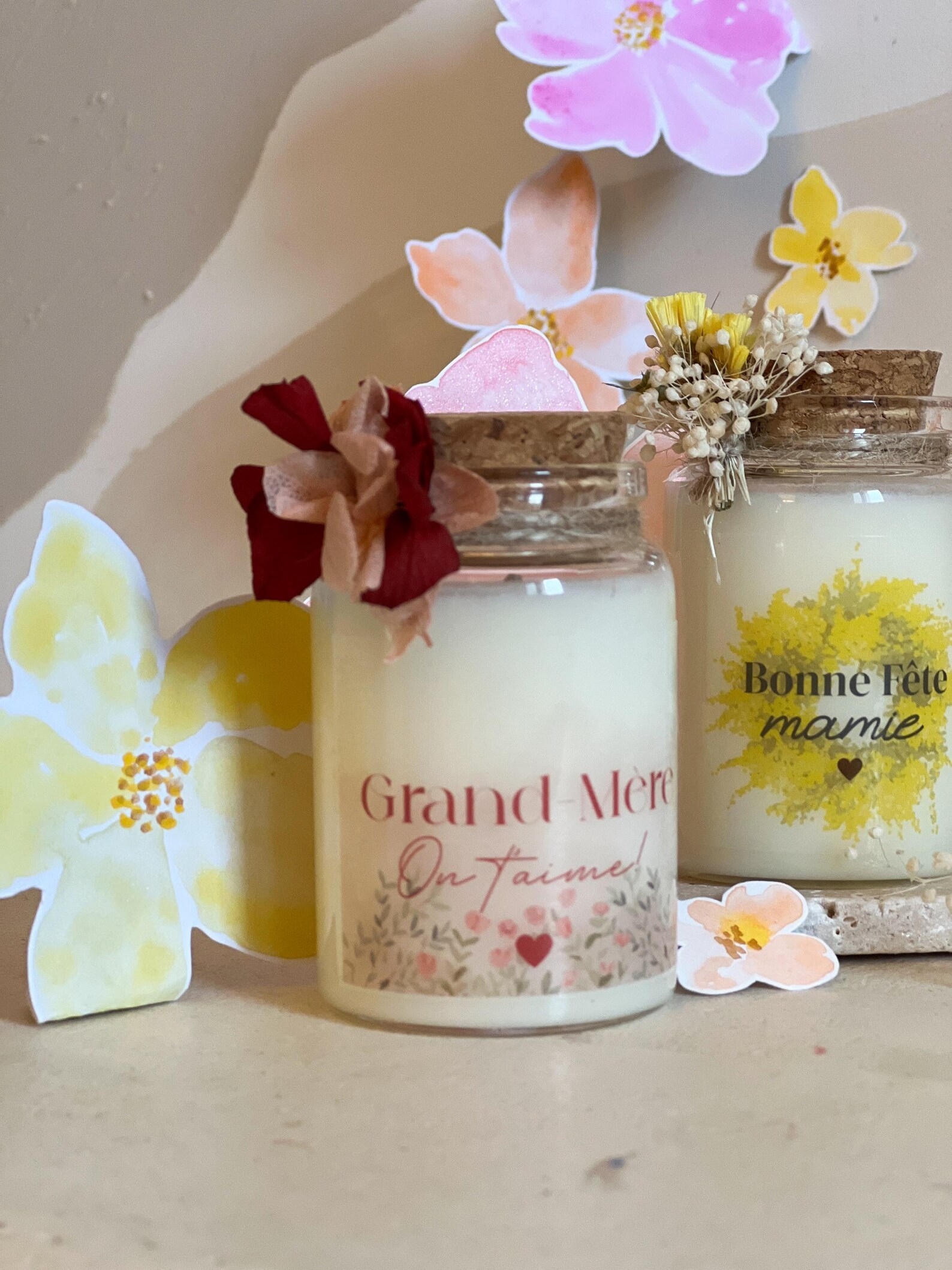 Bougie personnalisée pour mamie