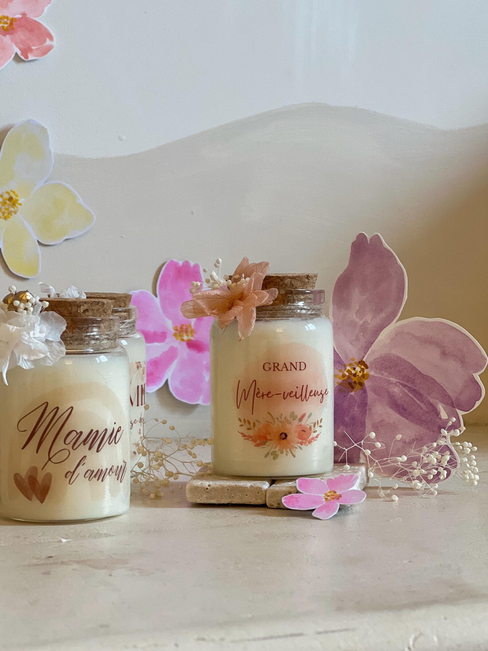 Bougie personnalisée pour mamie