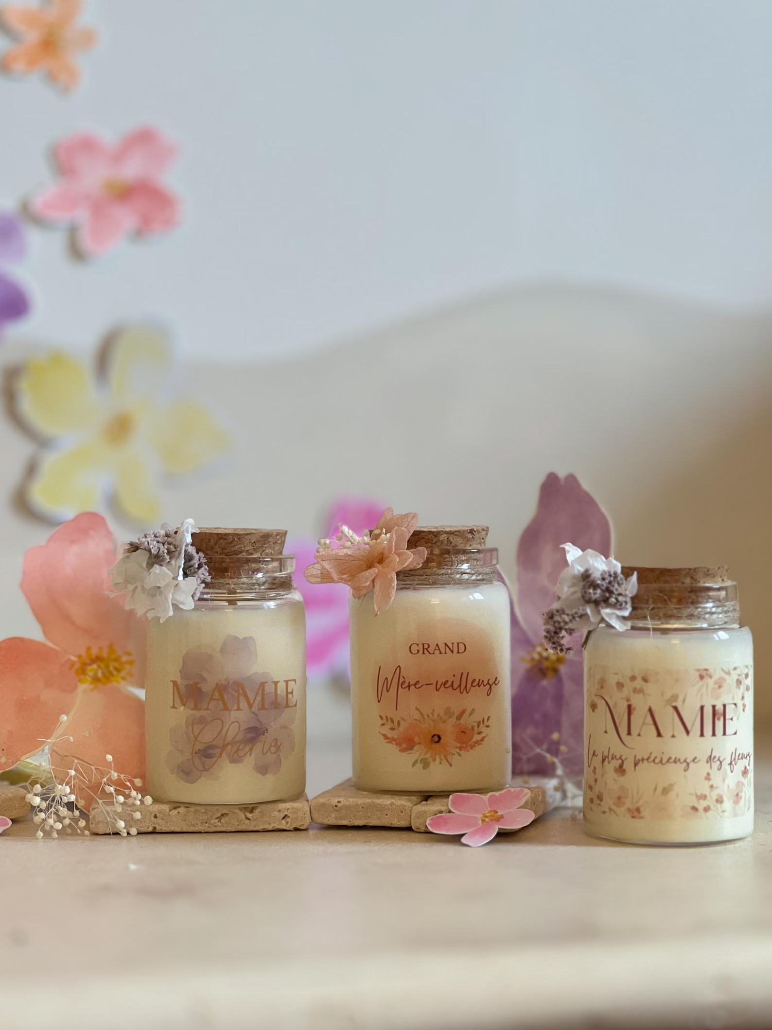 Bougie personnalisée pour mamie